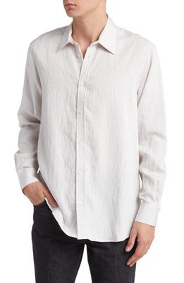 BLK DNM Stripe Button-Up Shirt in White /Black