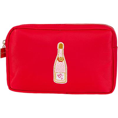 Bloc Bags Medium Champagne Bottle Cosmetics Bag in Red 