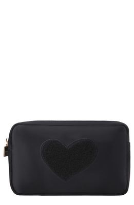 Bloc Bags Medium Heart Cosmetic Bag in Black/Black