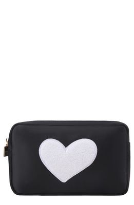 Bloc Bags Medium Heart Cosmetic Bag in Black/White