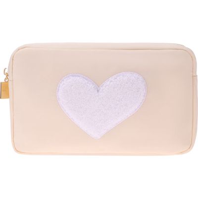 Bloc Bags Medium Heart Cosmetic Bag in Cream