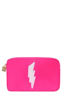 Bloc Bags Medium Lightening Bolt Cosmetics Bag in Hot Pink
