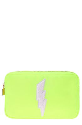 Bloc Bags Medium Lightening Bolt Cosmetics Bag in Neon Yellow