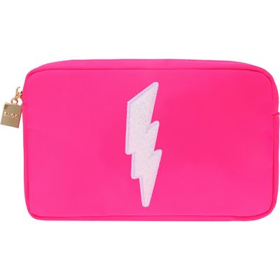 Bloc Bags Medium Lightning Bolt Cosmetics Bag in Hot Pink 