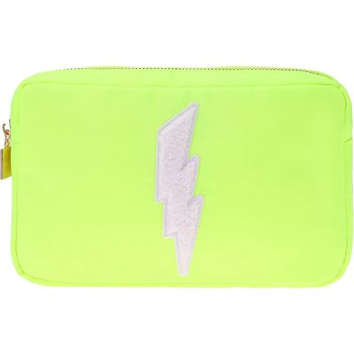 Bloc Bags Medium Lightning Bolt Cosmetics Bag in Neon Yellow 