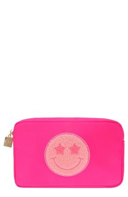 Bloc Bags Medium Smiley Cosmetics Bag in Hot Pink