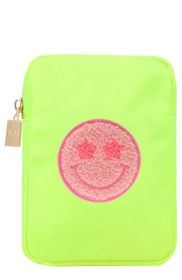 Bloc Bags Mini Smiley Cosmetics Bag in Neon Yellow