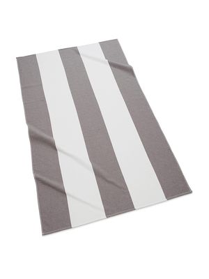 Block Stripe Beach Towel - Charcoal White - Charcoal White