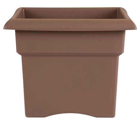 Bloem Veranda Square Deck Box Planter: 18" - Ch ocolate Brown,