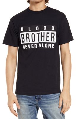 Blood Brother Advisory Never Alone Graphic Tee in Black