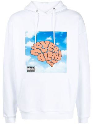 Blood Brother Aubrey Brain graphic-print hoodie - White