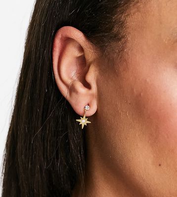 Bloom & Bay gold plated crystal stud earrings with star shaped drop pendant