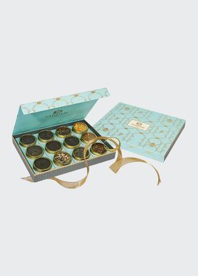 Bloom - Luxurious Tea Gift Set 12 Signature Teas Packed In Gold Tin Caddies