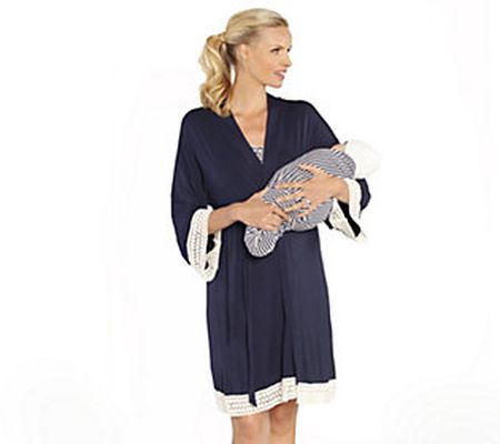 Blooming Women Maternity 3-Piece Hospital Robe and Dress Set