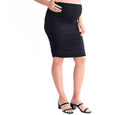 Blooming Women Over the Belly Maternity Ruched Skirt