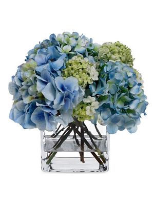 Blooms Blue Hydrangea & Snowball Bouquet - Blue - Blue