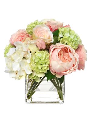 Blooms Pale Pink Hydrangea & Rose Bouquet - Pink - Pink