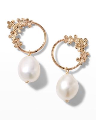Blossom Circle Baroque Dangle Earrings
