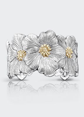 Blossom Gardenia Cuff, Sterling Silver