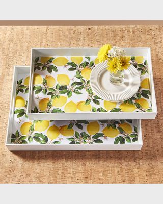 Blossoms & Lemons Trays, Set of 2