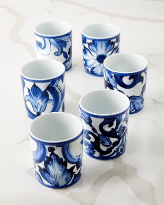 Blu Mediterraneo Porcelain Glasses, Set of 6