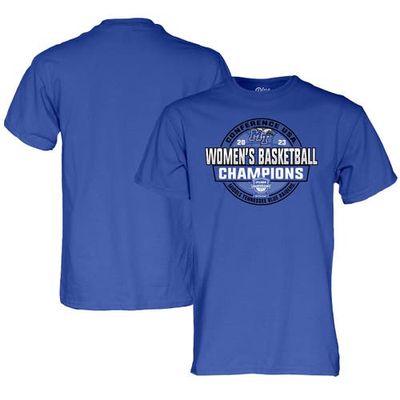 BLUE 84 Royal Middle Tennessee State Blue Raiders 2023 C-USA Women's Basketball Conference Tournament Champions Locker Room T-Shirt