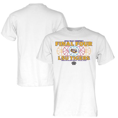 BLUE 84 White LSU Tigers 2023 NCAA Women's Basketball Tournament March Madness Final Four Gear T-Shirt