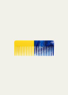 Blue and Yellow Wide-Tooth Comb
