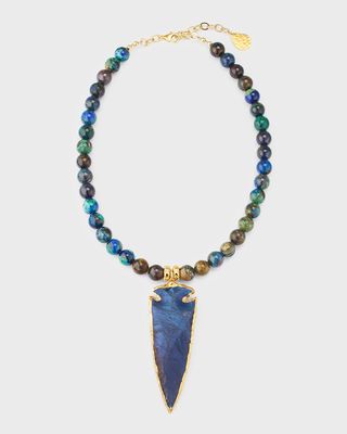 Blue Arrowhead Pendant Necklace