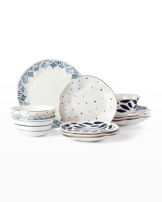 Blue Bay 12-Piece Dinnerware Set