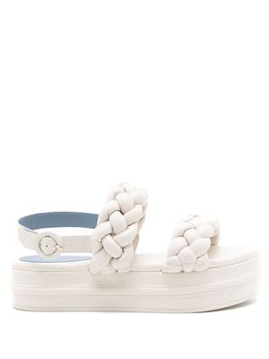 Blue Bird Shoes braided-detail platform sandals - White