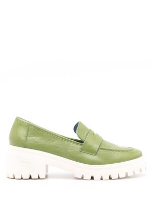 Blue Bird Shoes chunky leather loafers - Green