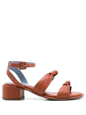 Blue Bird Shoes knot-detail leather sandals - Brown