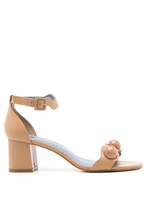 Blue Bird Shoes mid-block heel single strap sandals - Brown