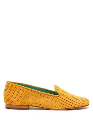 BLUE BIRD SHOES perforated slip-on suede loafers - Yellow