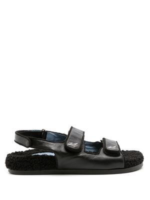 Blue Bird Shoes touch-strap flat leather sandals - Black
