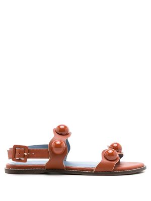 Blue Bird Shoes wave-strap leather sandals - Brown
