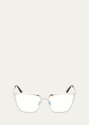 Blue Blocking Metal Cat-Eye Glasses