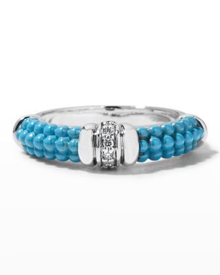 Blue Caviar Diamond Tapered Ring, 3mm