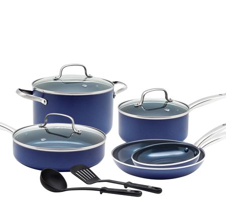 Blue Diamond 10-Piece Diamond-Infused Nonstick ookware Set