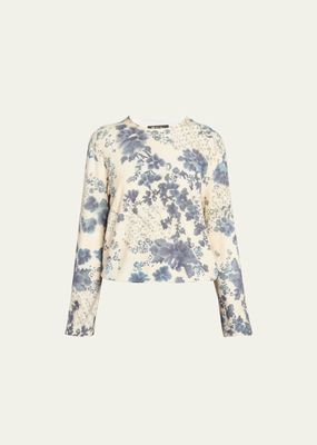 Blue Eyes Hill Floral Cashmere Sweater