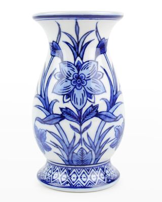 Blue Floral 6" Bud Vase