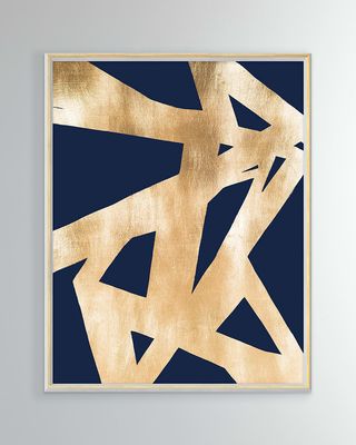 Blue Gold Abstract Dip Giclee