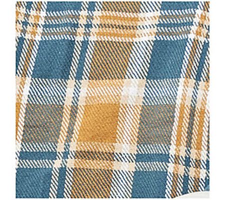 Blue Gold Plaid Throw by Valerie