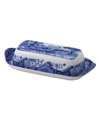 Blue Italian Covered Butter Dish