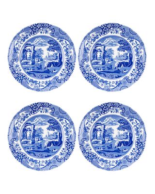 Blue Italian Salad Plates, Set of 4