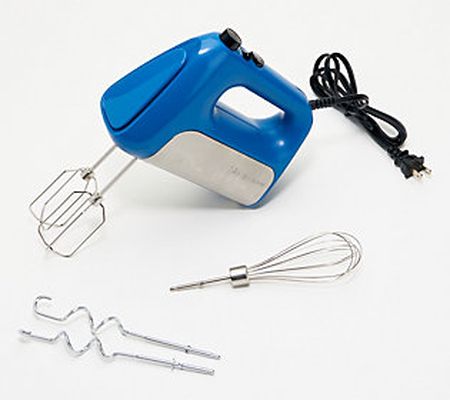 Blue Jean Chef Hand Mixer w/ Dough Hooks & Whisk