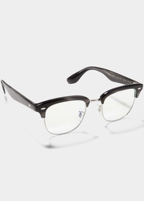 Blue Light Blocking Square Acetate & Metal Glasses