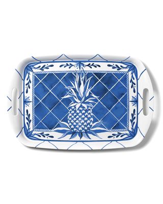 Blue Pineapple Shatter-Resistant Bamboo Serving Tray