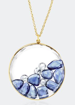 Blue Sapphires and Diamonds in White Sapphire Kaleidoscope Shaker Necklace